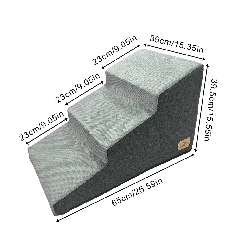 Pet 3/4 Step Stair Dog Cat Ramp Ladder High-Density Foam Sponge Dogs Sofa Removable and Washable Training Pet Ramp Stairs