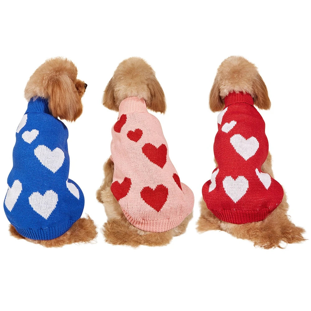 Cute Dog or cat Sweater Heart Pattern