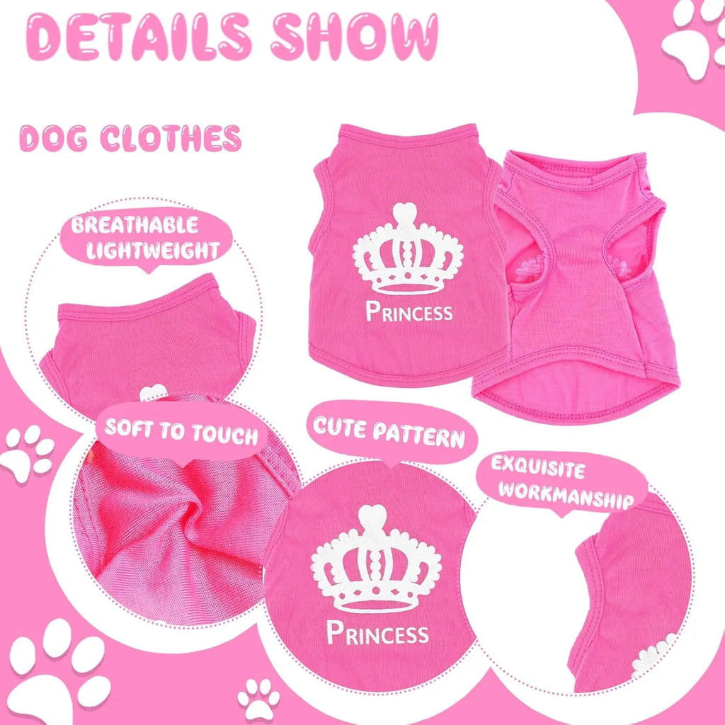 4 Pieces Pink Dog Clothes for Small dogs
