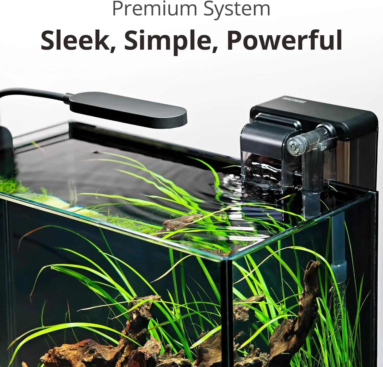 Ultra-Clear Rimless Desktop Aquarium Kit with Light, Filter, Gravel & Rocks