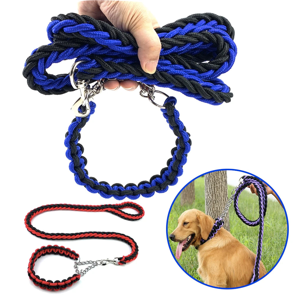 Nylon Braided Dog Collar And Leash