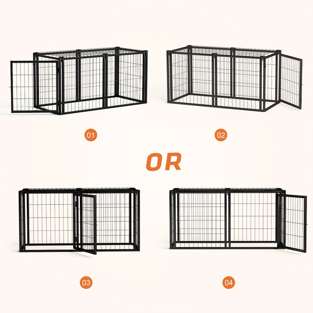 Dog Crate 47.2" Dog Kennel for Small Medium Dogs Puppy Dog Playpen with Top Pet Cage Indoor Black.47.2"L x 22"W x 24"H.