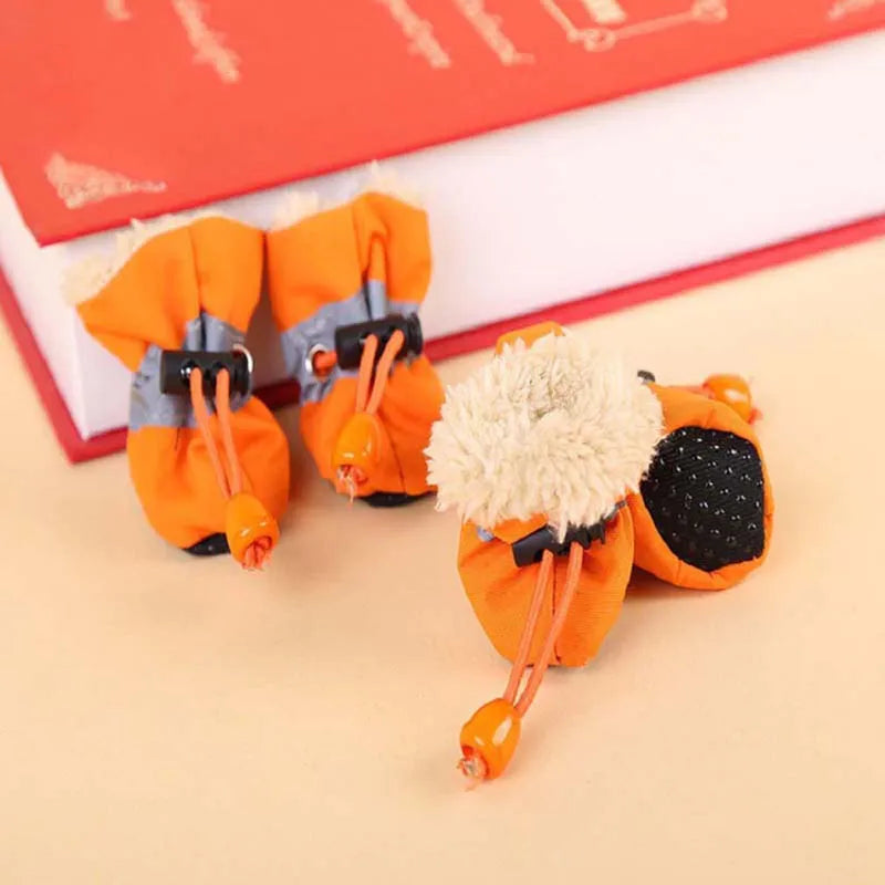 waterproof 4pcs Antiskid Puppy Shoes