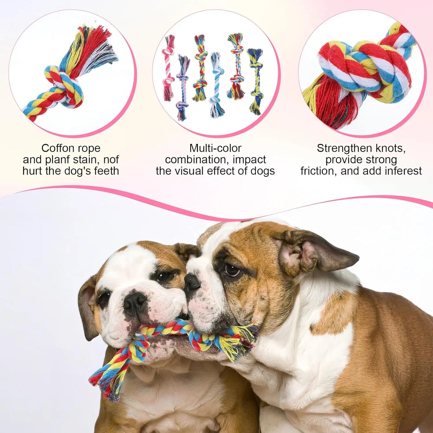 Interactive Braided Dog Chew Ropes