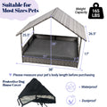 Wicker Dog House, Elevated Rattan Dog Bed with Canopy,