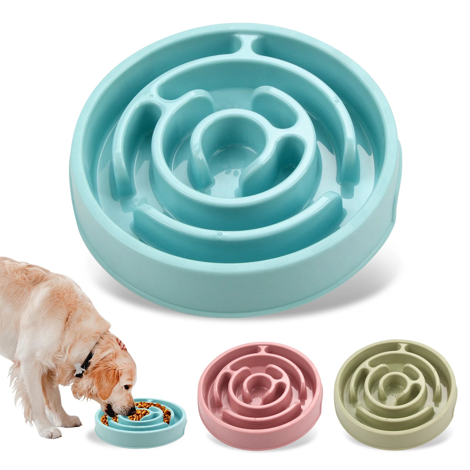 Non Slip Anti-Gulping Slower feeder bowl for Dogs and Cats