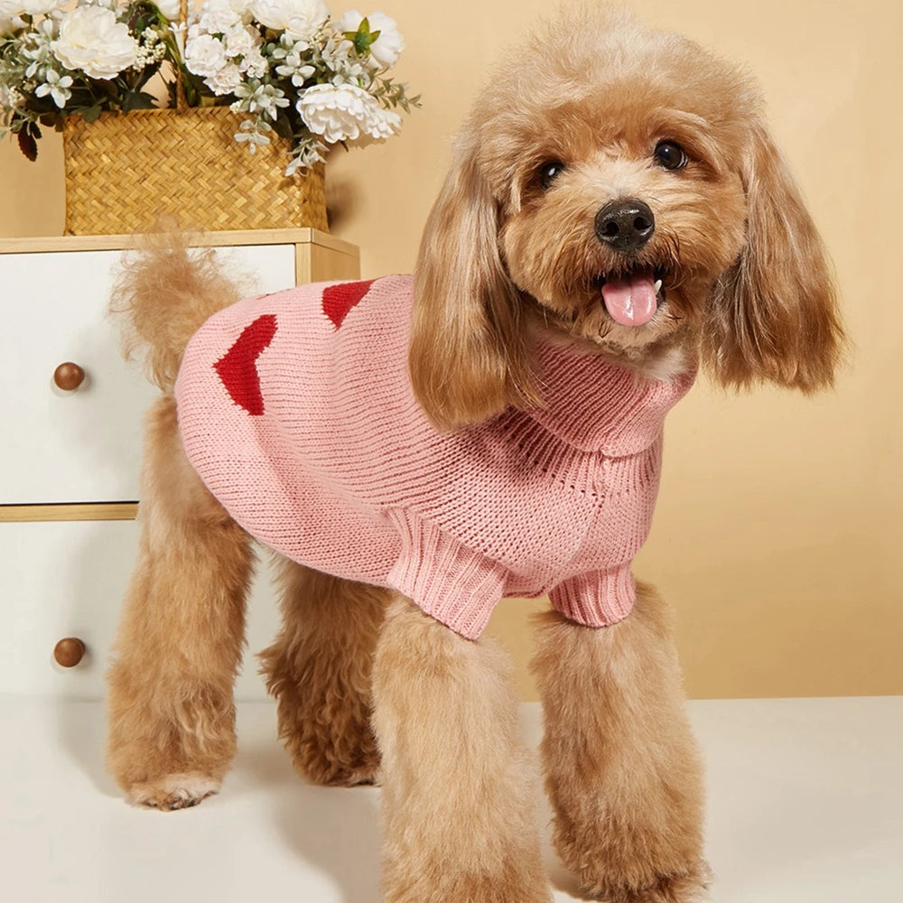 Cute Dog or cat Sweater Heart Pattern