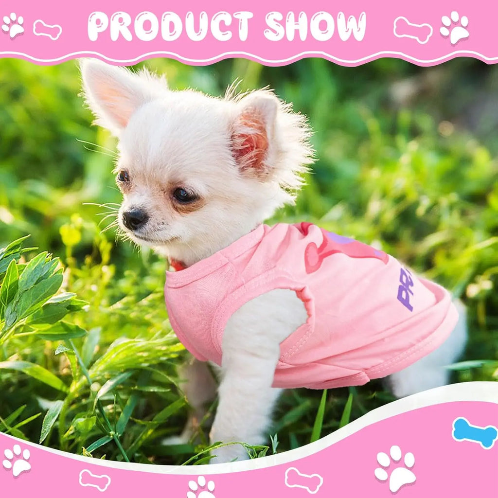 4 Pieces Pink Dog Clothes for Small dogs