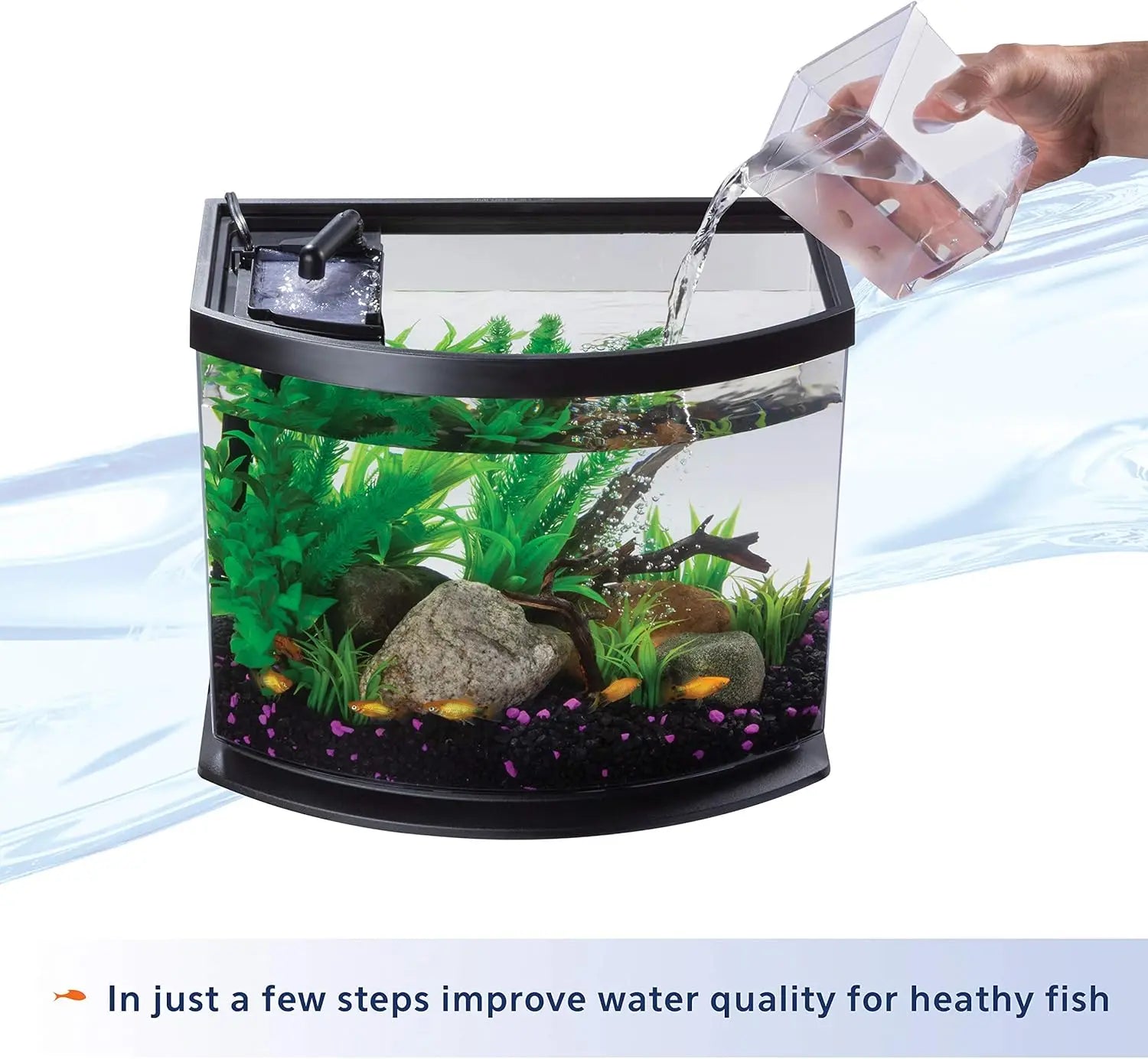 5 Gallon LED Mini Aquarium Fish Tank Kit with SmartClean Technology