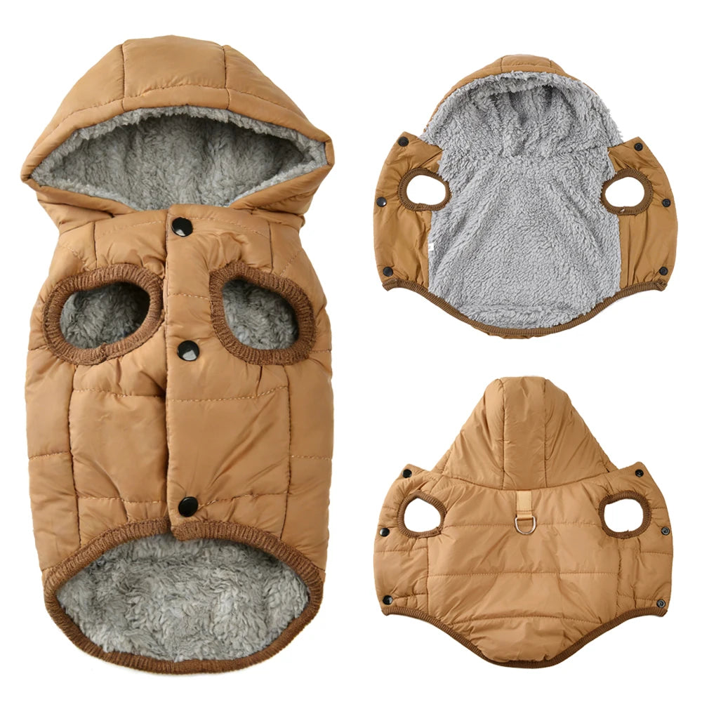 Warm Fleece Dog Coat Hoodie For Small Medium Dogs