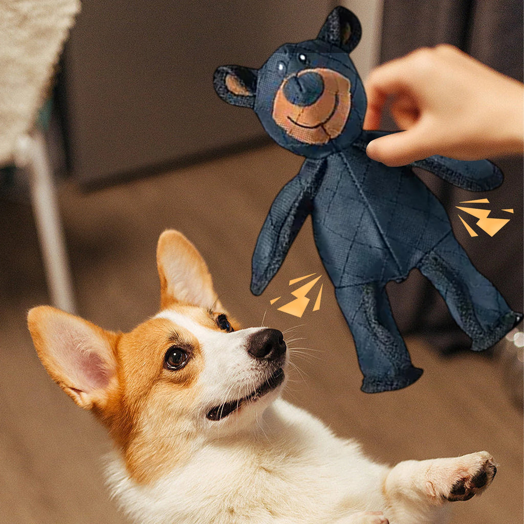 Squeaky, Unbreakable Teddy Bear Dog Toy