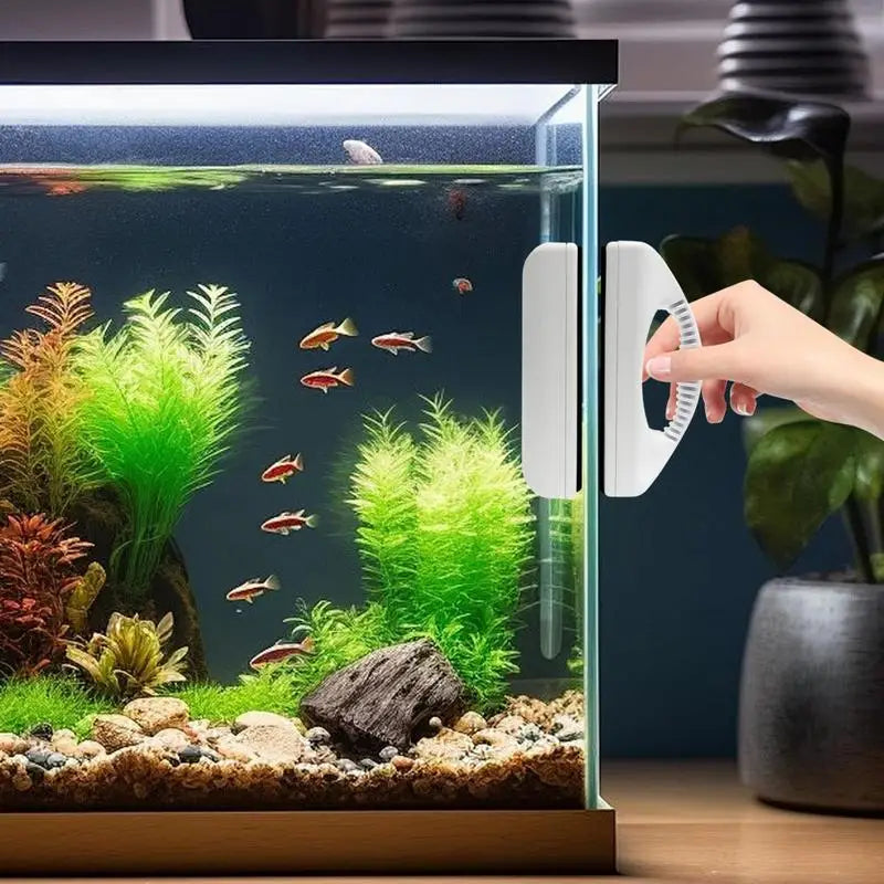 Fish Tank Glass Algae Scrapers Magnetic Scrubber Brush